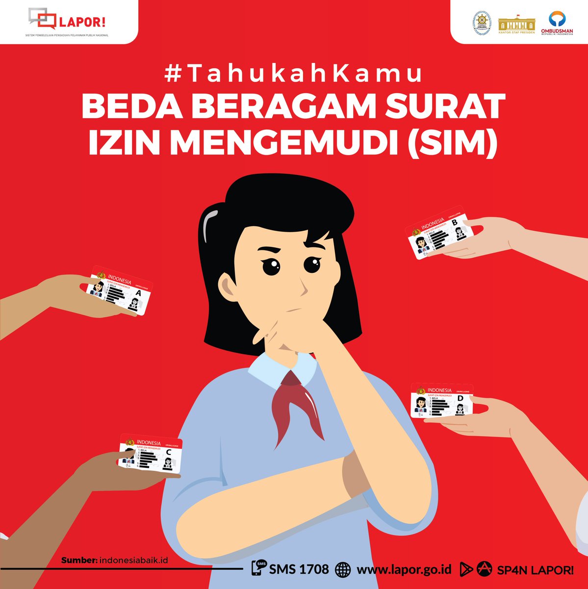 LAPOR1708's tweet photo. Selamat malam #SahabatLAPOR!
Kepolisian Republik Indonesia mengeluarkan aturan mengenai adanya penandaan atau penggolongan SIM. Yuk kita simak secara lebih lengkap melalui gambar.
---
Berani LAPOR! untuk Pelayanan Publik yang Lebih Baik.
#lapor1708 #SIM #JenisSIM https://t.co/aypoZA9wFe