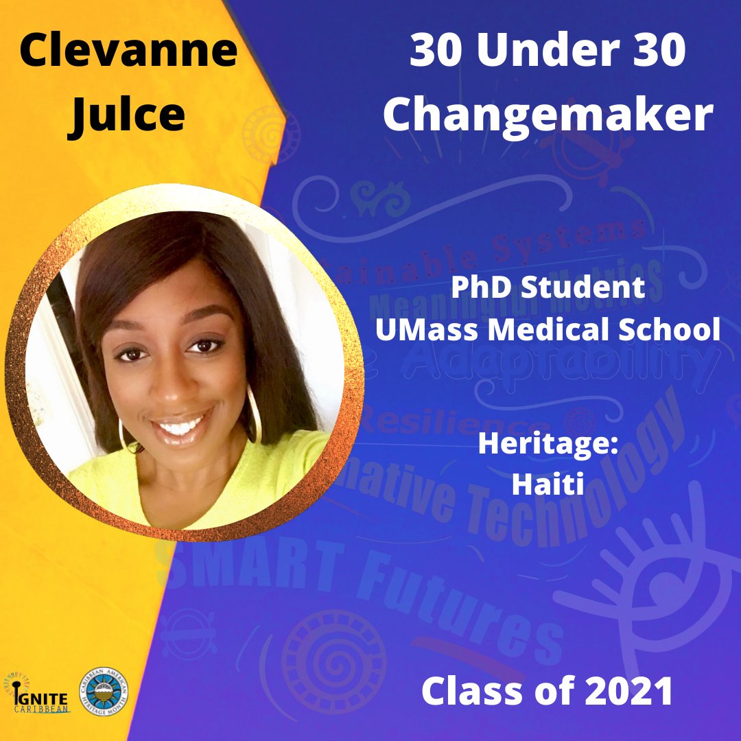 Ignite Caribbean is pleased to announce that @ClevanneJulce has been named among the top 30 Under 30 Changemakers for 2021. Congratulations! Our awardees will be honored on June 19 on Facebook Livestream <a href="/CaribMonth/">Carib-American Month</a> at 12:30pm EST.
#CAHM
#ncahm2021
#ignitecaribbeanhonoree