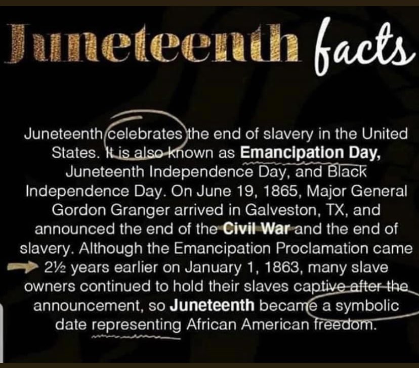 Nupeskolar3's tweet photo. #Juneteenth take the time to learn History! Don’t be distracted! #manymilestogo https://t.co/RsVpbOml67