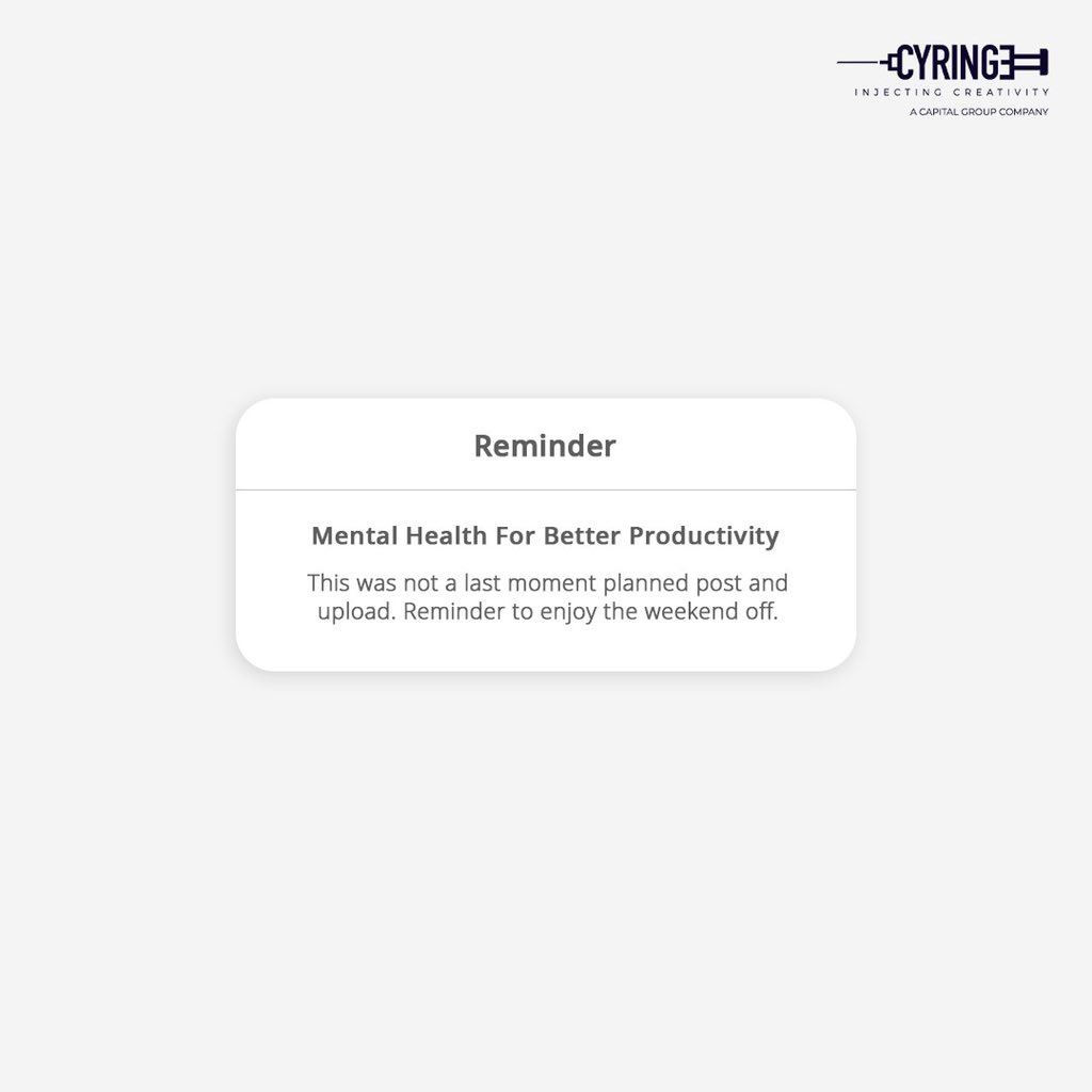 cyringemedia's tweet photo. Gentle reminder to take care of your Mental Health.

#CyringeDigiMedia #DigitalMarketingAgency #MentalHealthCare https://t.co/KsNuVuUAvP