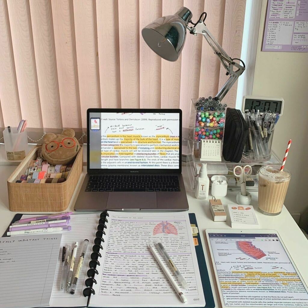 medmaniacs's tweet photo. Who also starts their study sessions with coffee on the side? 
Coffee benefits: 
• higher levels of alertness;
• improved mood; 
• faster reaction times.
Have a great study weekend!
#medstudygram #studymotivation #medicine #nursery #desksetup #studywithcoffee https://t.co/ox8TnSZfv4