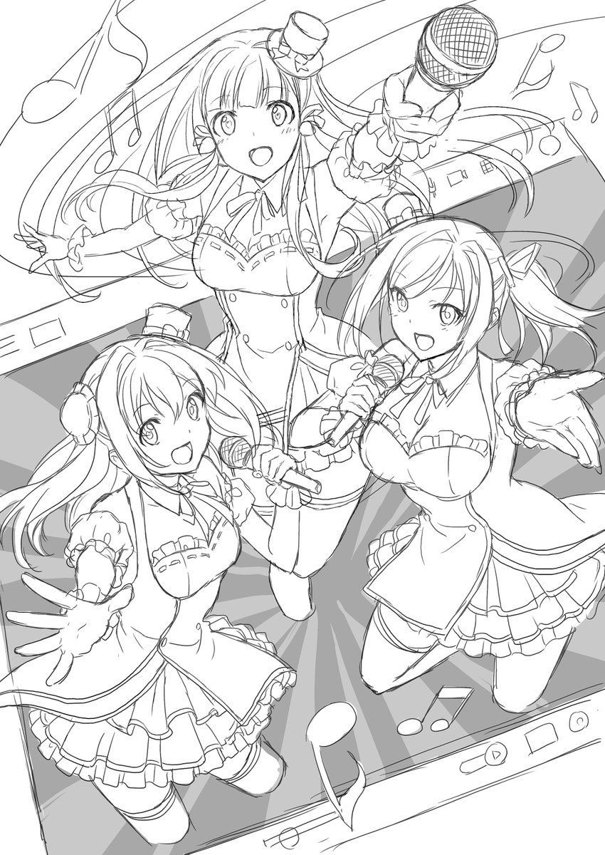 まろに え る Streaming Liveのキービジュアルラフ画 背景がキラッ 一葵さやかの漫画 まろに え る Streaming Liveのキービジュアルラフ画 背景がキラッ 一葵さやかの漫画