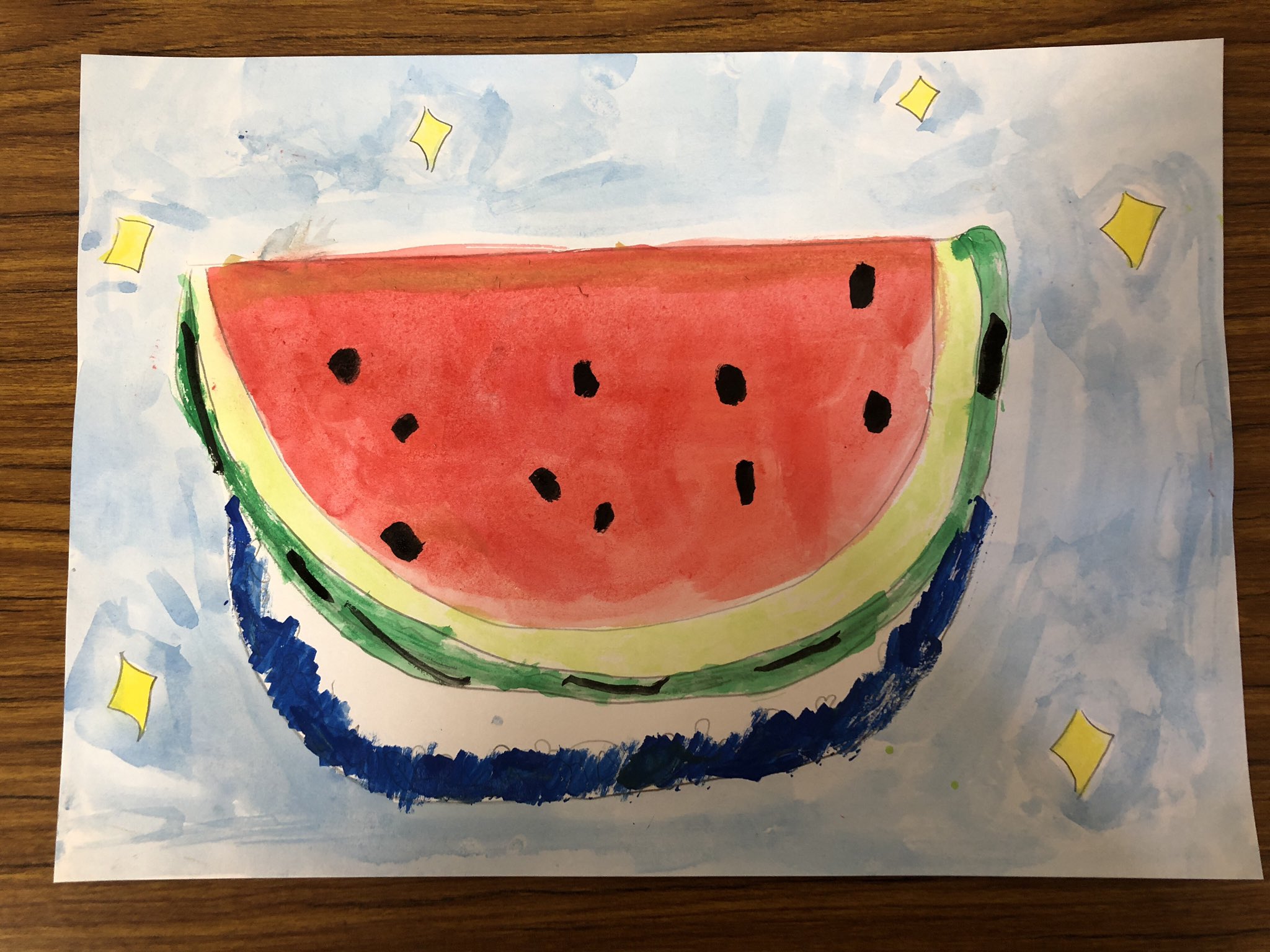 ট ইট র はとり自然お絵かき教室 静岡のイラスト教室 今日のお絵かき教室は五感を使ってスイカを描きました みんな美味しそうなスイカになったね 晴れていたら外で食べて種飛ばしもしたかったです 胡蝶しのぶ美人 お絵かき教室 子供の絵