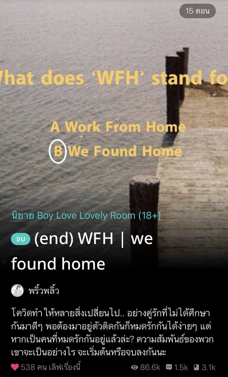 topofmyworld1's tweet image. นิยายฟีลกู้ด ของคู่รักที่ห่างๆกันเนื่องด้วยการทำงาน แต่ต้องมา WFH อยู่ด้วยกันช่วงโควิด ทำให้ได้กลับมาทวนความรักกันอีกครั้งระหว่าง WFH น้องปลาวาฬก็ช่างยั่ว คุณปัญญาก็ฮอตเนิร์ดดีดีนี่เอง 555 สนุกก +สะท้อนปัญหาช่วงโควิดนิดๆ อ่านแล้วโมโหดี #แนะนำนิยายวาย #ปัญญาปลาวาฬ #wefoundhome