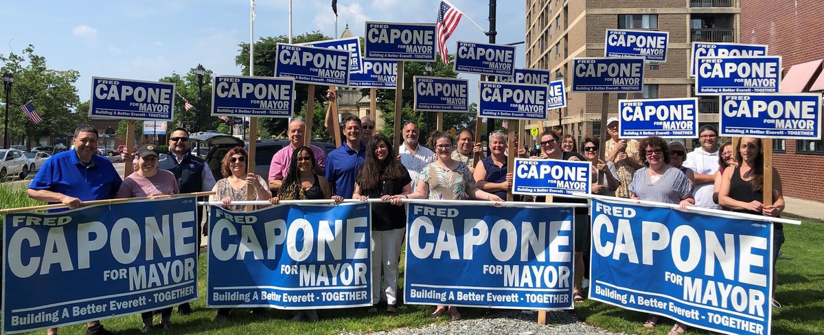 FredForEverett's tweet photo. Thank you to the #TeamCapone members that came out to hold signs this morning in Everett Square and to visit our new headquarters. Grand opening of the Headquarters is coming soon! https://t.co/YU7rdfZhjy