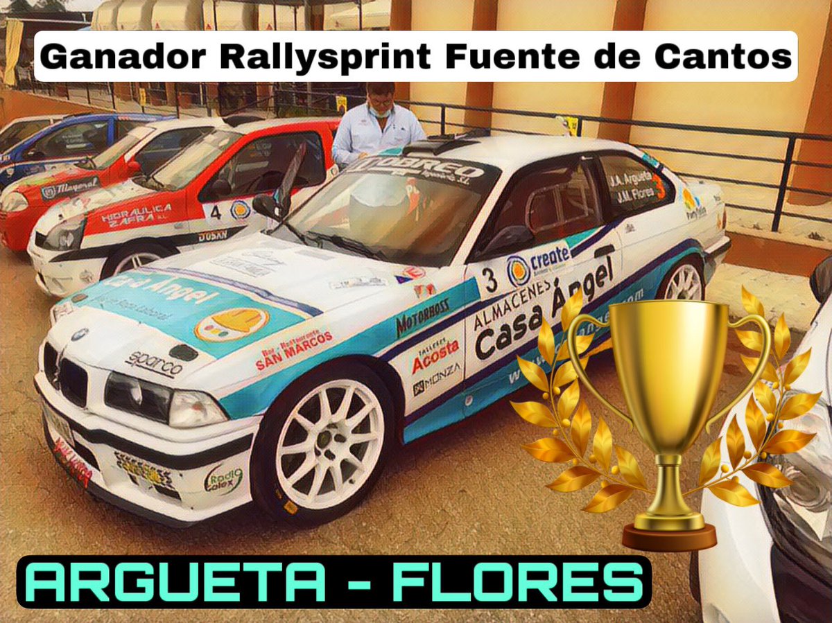 radiogolex's tweet photo. 🏆 RALLYSPRINT ZURBARÁN 

El coche del almendralejense Juan Antonio ARGUETA y Juanma FLORES se ha proclamado ganador del IV Rallysprint Zurbarán Fuente de Cantos celebrado este sábado 🟢🎙 https://t.co/pC5M2EoJ6l