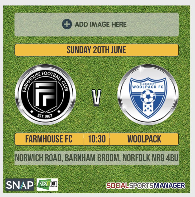FarmhouseFC's tweet image. Big game tomorrow vs @woolpack_fc Come down and support the lads 🔵⚫️