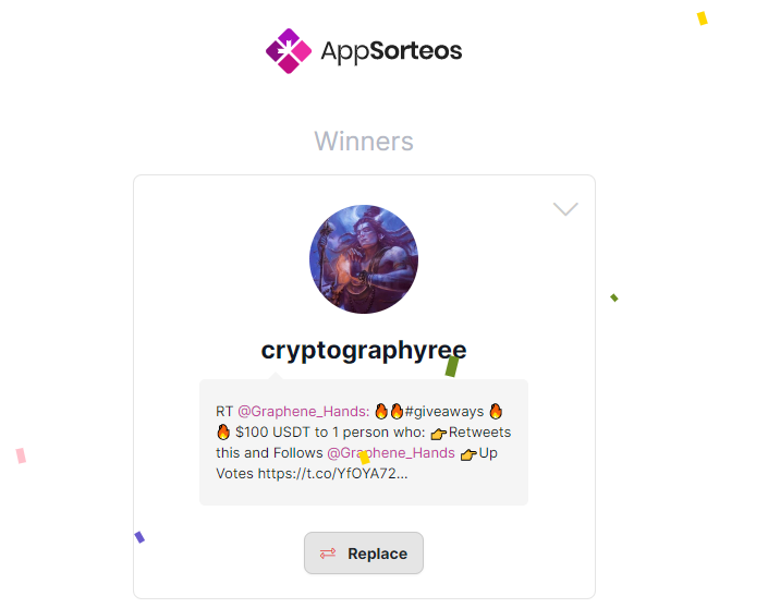 Graphene_Hands's tweet photo. Congratulations to @cryptographyree for winning $100 of #USDT!
If you'd like to have the chance of getting 1.5x that of #GRPHT I'm sure we can work something out as well! 😉
Please DM your wallet! https://t.co/RrJiYxW49V