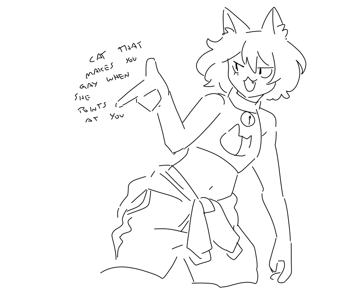 cat that makes you gay when she points at you 