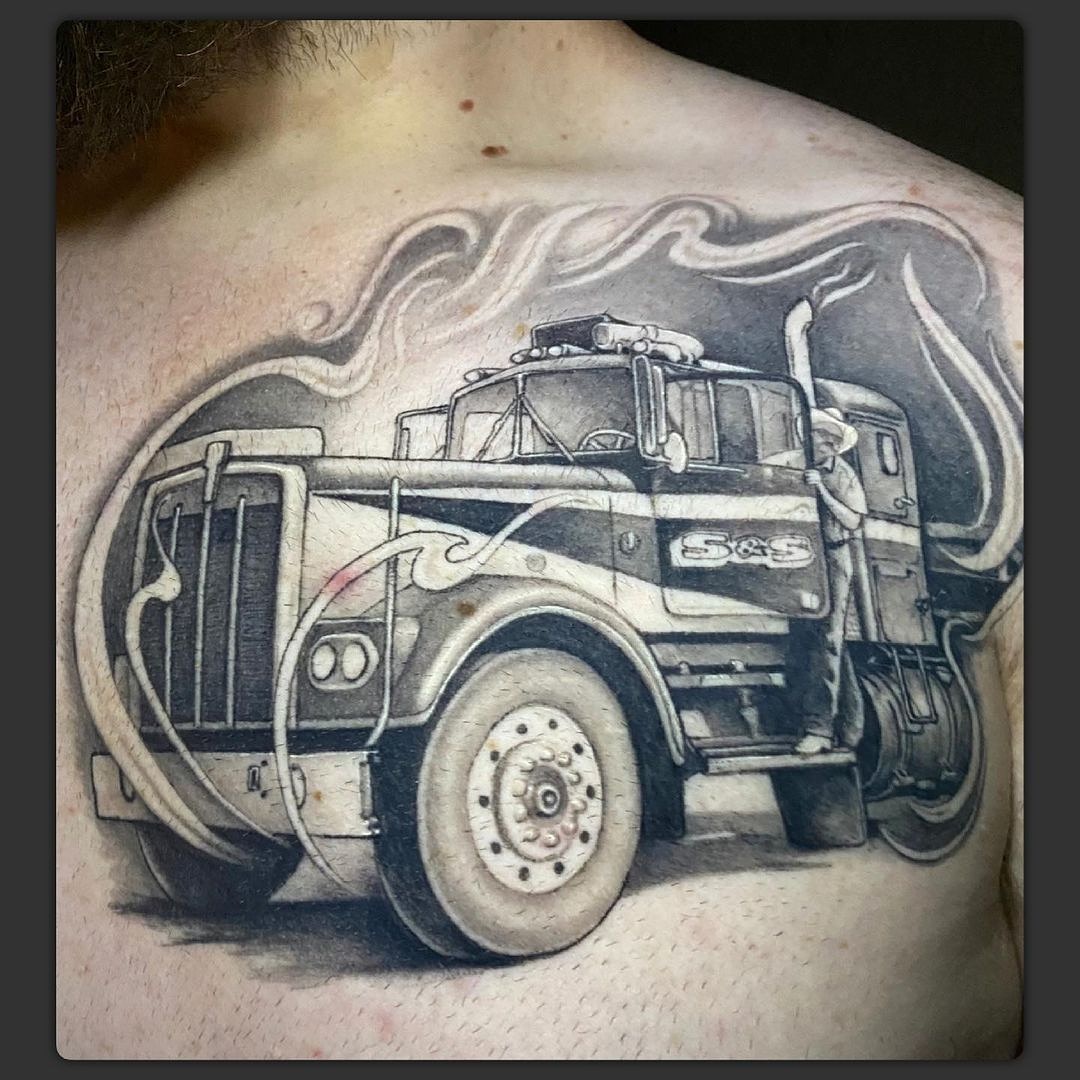 Truck Tattoo  Your Needed 23 Best Tattoo Design is Here  Tattoo Twist