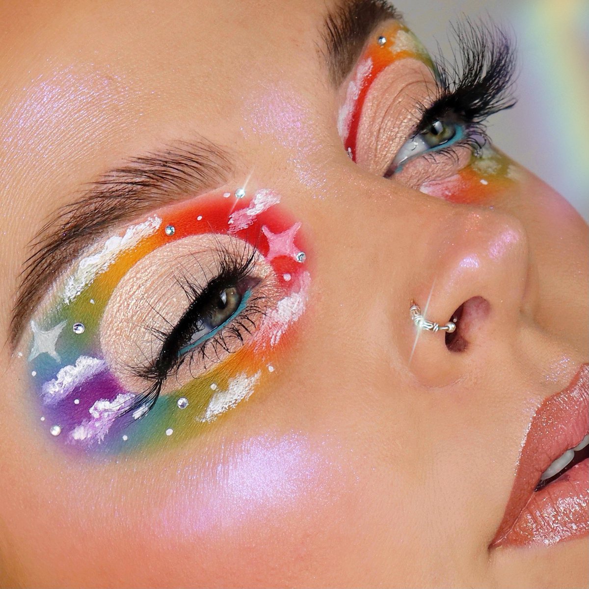 autumnforrestxo's tweet photo. Rainbow eyes 🌈✨ recreation of the amazing @sandrahnime https://t.co/YuFv1CANO8