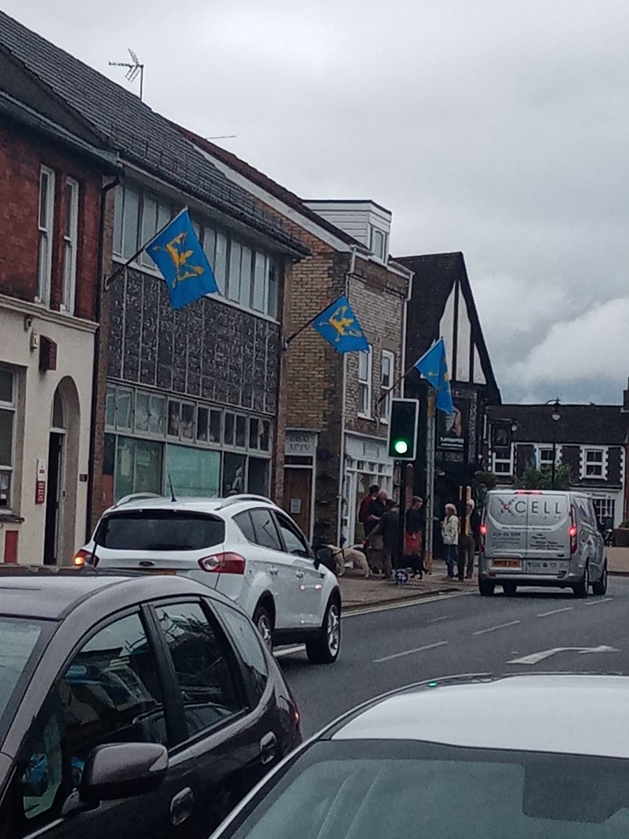 #suffolktoday In readiness for Monday 66 county flags are flying in Brandon High Street.