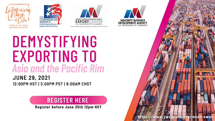 SAMBDAExport's tweet photo. SAVE THE DATE! Register for the Demystifying Exporting to Asia and the Pacific Rim Webinar!
Tuesday, June 29th, 2021
3:00PM – 4:00PM PST
Register here: https://t.co/0ZHqgQxwSI https://t.co/uILR7ob3lZ