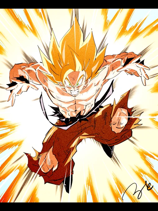 受け止め直前
#ドラゴンボール 