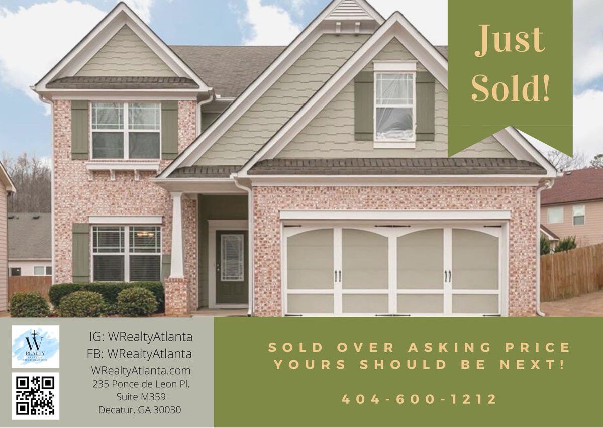 WRealtyAtlanta's tweet image. Another home sold over asking price!  Yours could be next!  Give us a call for a personalized marketing plan today 404-600-1212.
#wrealtyatlanta #DecaturRealtor #decaturrealestateagent #atlantaagent #atlantarealestate #listingagent #buyingagent #sellingagent #buford