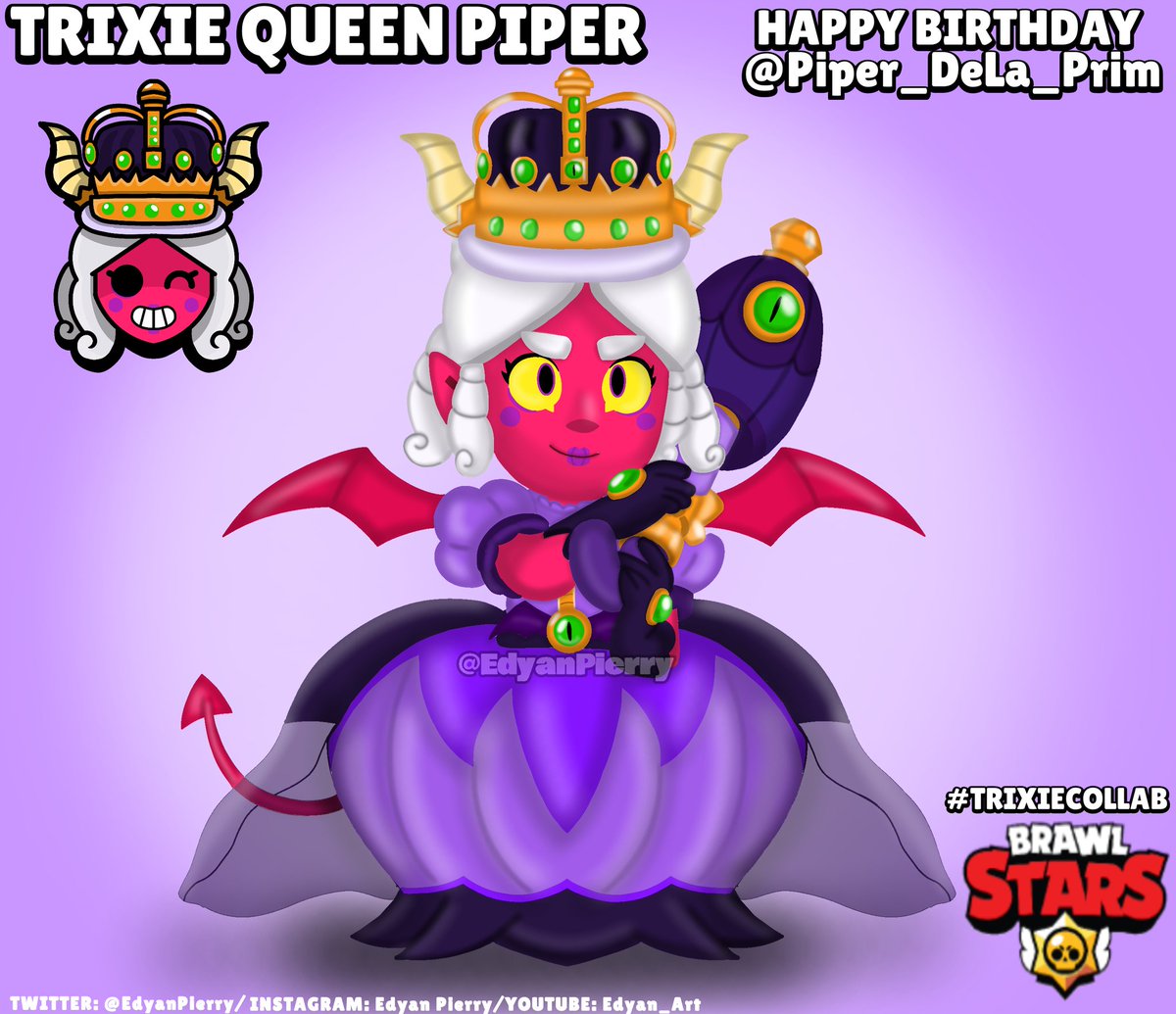 Edyan Art On Twitter Happy Birthday Piper Dela Prim My Gift To You Is A Trixie Skin For Your Favorite Brawler Piper I Hope That You Enjoyed Brawlstars Brawlart Trixiecollab Brawlstarspiper Brawlstarsart Https T Co - brawl stars skins crown