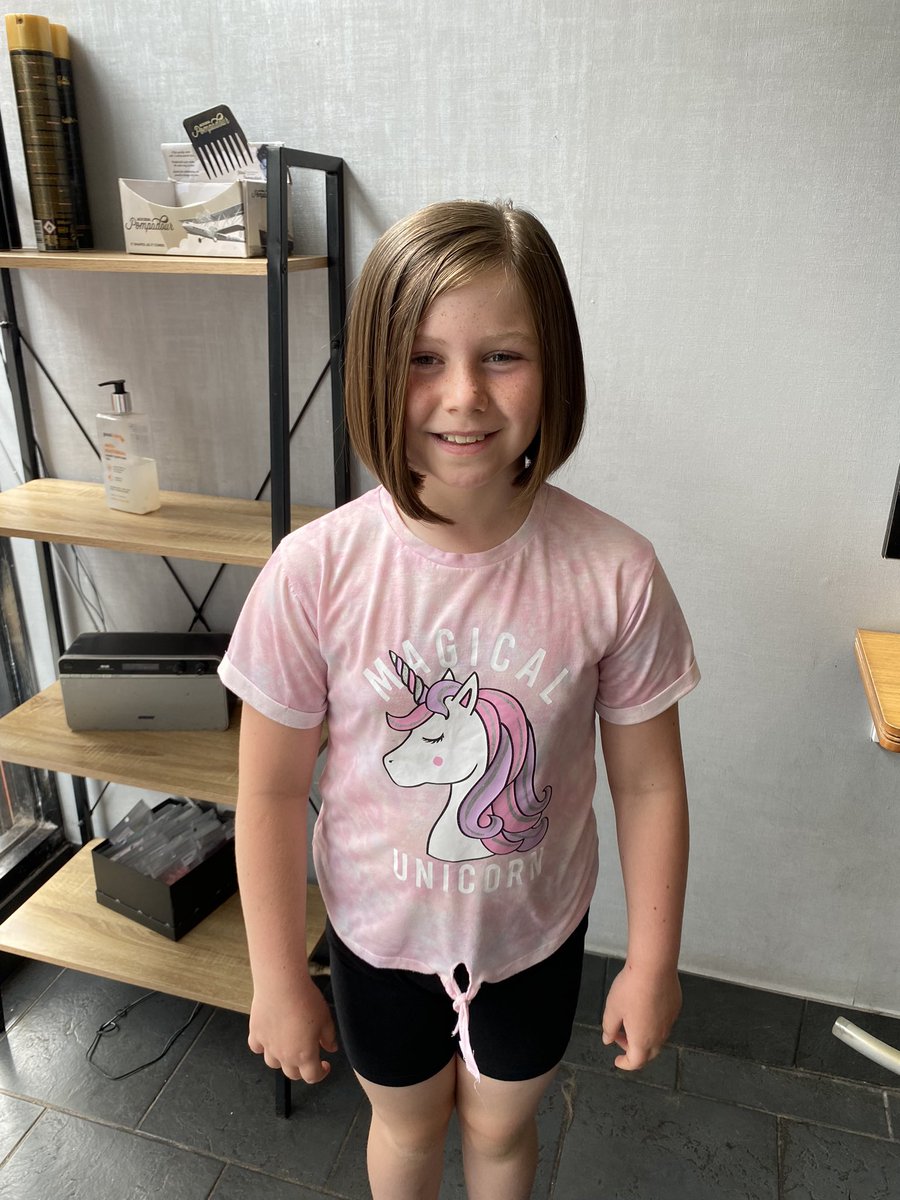pambelly's tweet photo. @MrsMichelini1 Millie donated her hair today to the “little princess trust” wanted to@show you 🌟👸🥰 https://t.co/DMHWWszsVh