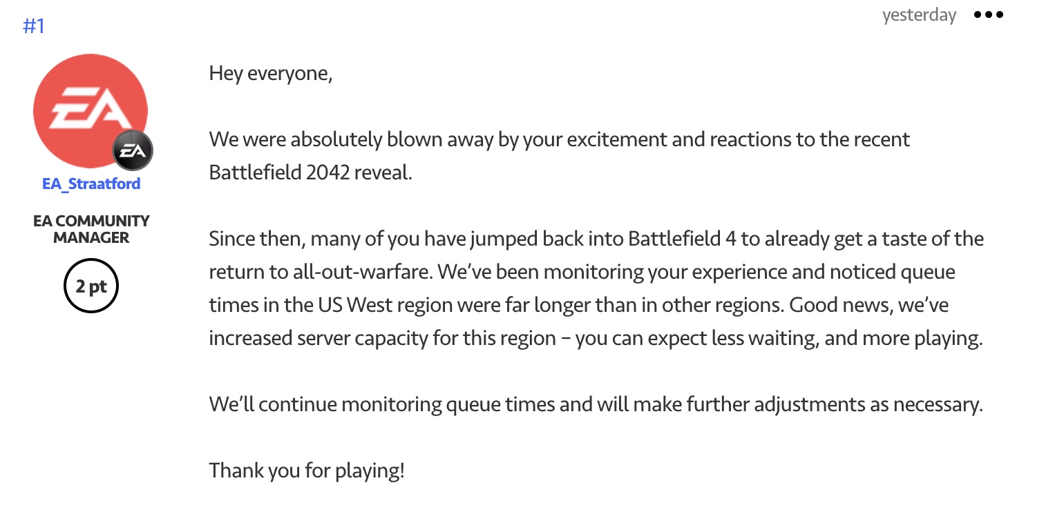 Server Capacity For Battlefield 4 Increases Because of Battlefield