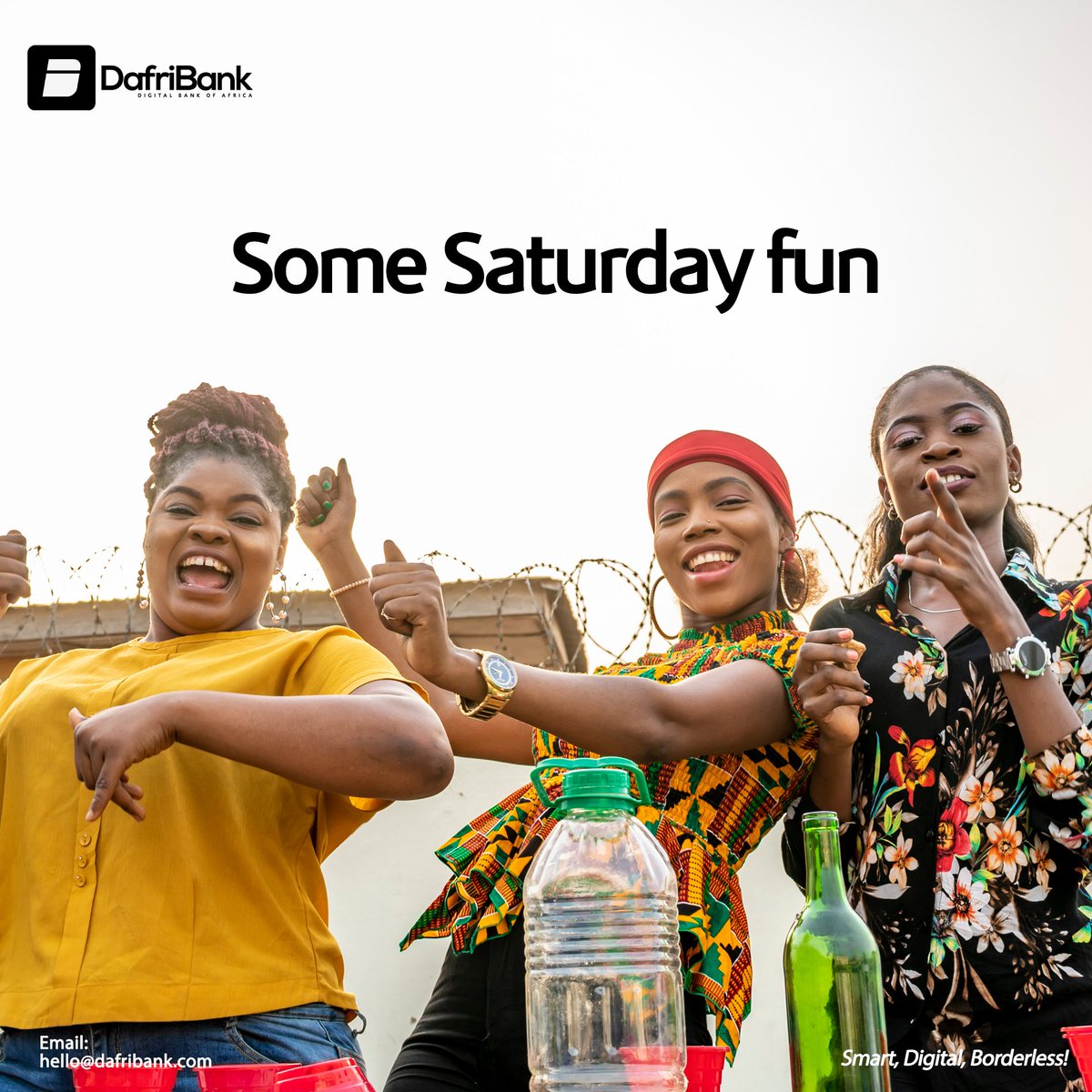 DafriBank's tweet photo. It's a good day to have a good day!

Are you doing anything fun tonight?
🥂
#SaturdayVibes https://t.co/vy1XGQ8ubg