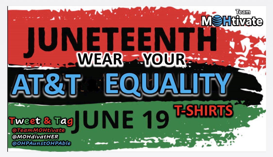 Team MOHtivate is celebrating Juneteenth, a day of freedom. Wearing our EQUALITY T-shirts today. 

@oliveiramikeO <a href="/Sir_Summit/">Sir Summit</a> <a href="/Jimmy_Booth1/">Jimmy Booth</a> <a href="/DerrickGrand11/">Derrick Grandstaff</a> <a href="/bpuryear1/">Brittany Puryear</a> <a href="/RobinWat4/">robin watson</a> <a href="/d_nierman/">Danielle</a> <a href="/inju_berry/">Inju Berry</a> @ScottMoneyMcKee