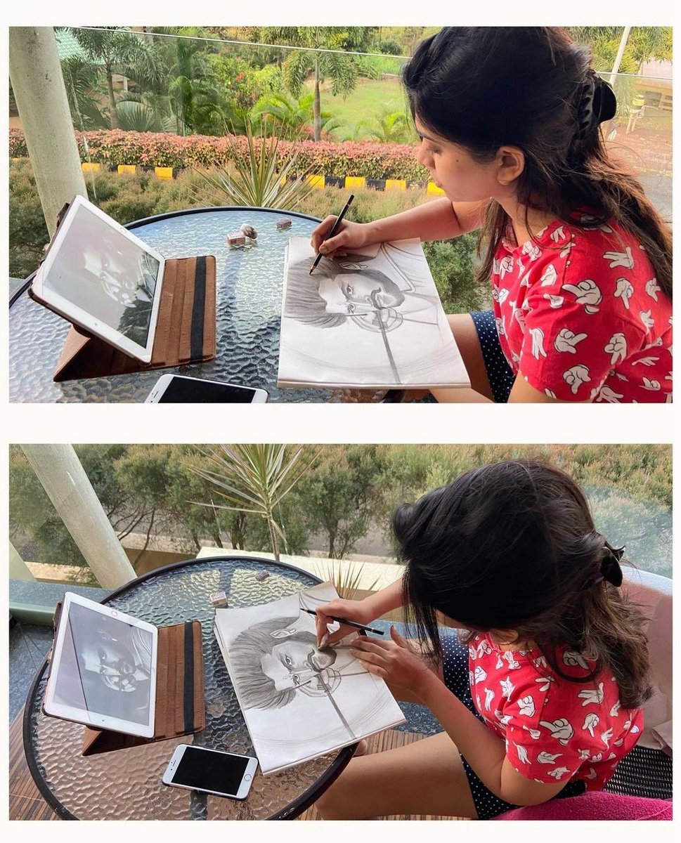 Sam_Smi82's tweet photo. Yes I know bro...Her drawings related as #Baahu In her house at 2020 😉😄😁✍

#RuchiraJadav

#Prabhas || #RadheShyam https://t.co/gEZlwS9G4y