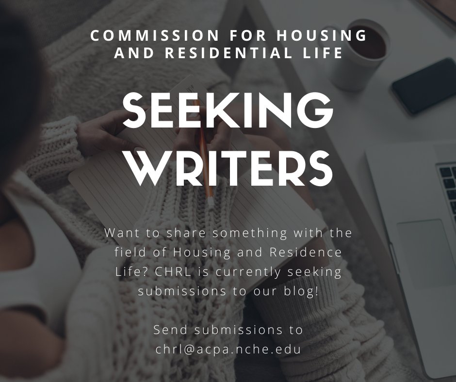 Check out our blog! We are currently looking for creative submissions. Just send your post to chrl@acpa.nche.edu! You can also follow our blog via email by visiting bit.ly/chrlblogpost and looking at the right-hand side.