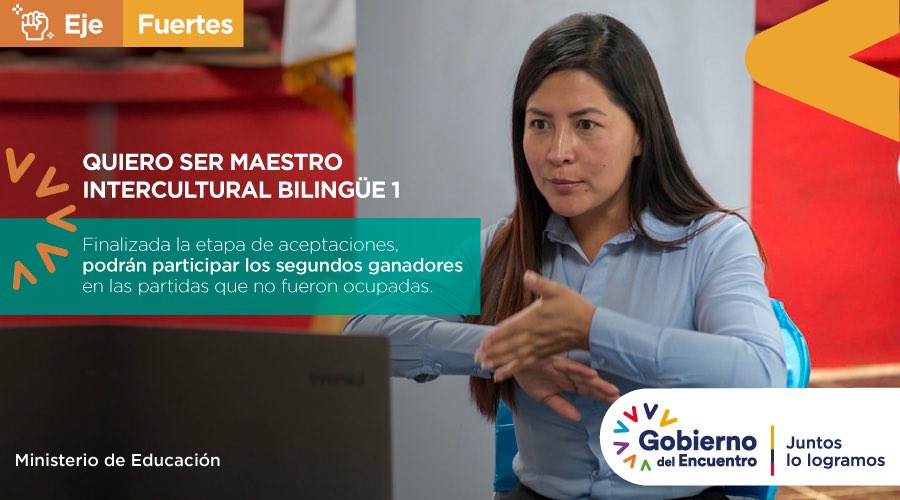 Educacion_Ec's tweet photo. #JuntosLoLogramos | Del 30 de junio al 4 de julio, será la etapa de aceptación de segundos ganadores, sólo podrán participar los postulantes que obtuvieron el segundo mejor puntaje en esa partida y no resultaron ganadores en el concurso. #InterculturalBilingüe https://t.co/7HRnclCWRi
