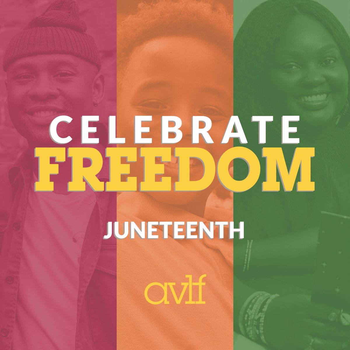 supportAVLF's tweet photo. In cities across the country, people of all races, nationalities and religions are joining hands to formally commemorate African American freedom, emancipation, and liberation. Today and always, we commit ourselves to the continuous fight for equal justice. Happy Juneteenth! https://t.co/hzLXpc0FTm