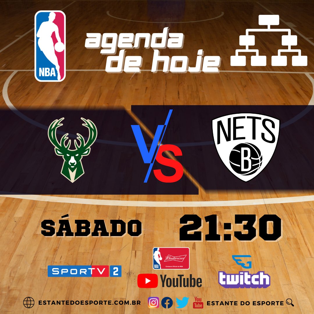 Agenda da NBA 🏀
⠀
Neste Sábado, confira o jogo ao vivo pelo basquete mais famosos do mundo.
⠀⠀
Nets 3️⃣VS3️⃣ Bucks
#agendanba #nbatwitter #nbabrasil #nba #nbaaovivo #nbafantasy #nba2021 #nbanatv #SporTV #basquete #NBAnoSporTV #Esporte #NBAnoGaules #NBAnaTwitch #NBAnoYoutube https://t.co/rstc38C23x