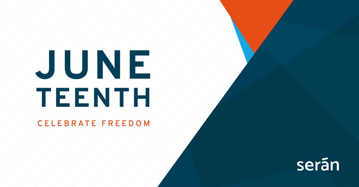 Today, Serán recognizes and honors #Juneteenth. While we celebrate the official end of slavery 156 years ago, we continue to reflect and educate ourselves on the work that still lies ahead.