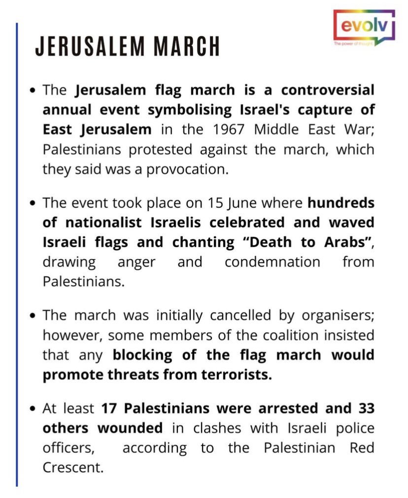 evolvideas's tweet photo. In response to #Jerusalem march on 15/06, Palestine released incendiary balloons into Israel.Under pressure from right-wing nationalists,Israel’s Prime Minister #NaftaliBennett who supported the annexation of #PalestinianTerritories had defence forces carry out airstrikes in Gaza https://t.co/zxn9FUdvp8