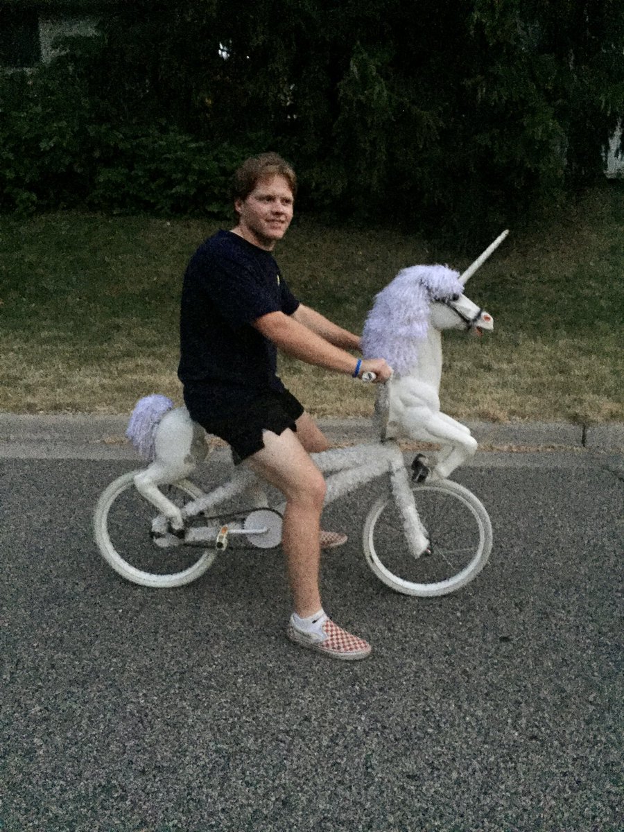 the unicorn bike boy is my brother, and he just graduated high school #unicornbikeboy #hatersgonnahate