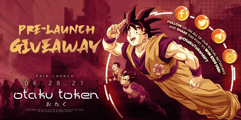 OtakuTokenNFT's tweet photo. Join Goku and the gang as they collect all the Dragonballs and win the Otaku Token Pre-Launch giveaway!

Be 1 of the 5 lucky winners of $100 USD each.

To know more of the full mechanics, click this link https://t.co/IgkaVqZtGT

See you! https://t.co/AsIoObX1n5