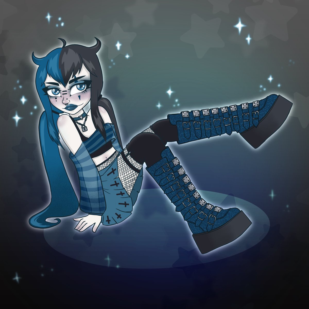 strawbghostart's tweet photo. Ohh to have some demonia boots of my own🖤💙 

#demoniashoes #demonias #alt #alternative #alternativefashion #digitalart #digitalillustration #digitaldrawing #art #drawing #illustration #procreate https://t.co/ISUZDK5tAA