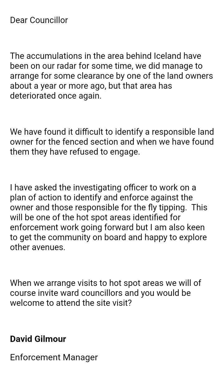 Good to see an update from <a href="/harrow_council/">London Borough of Harrow</a> Enforcement regarding the rubbish behind <a href="/IcelandFoods/">Iceland Foods ❄️</a> in <a href="/southharrow/">South Harrow</a>. Thanks to Cllr <a href="/marilynashton4/">marilyn ashton</a> for your help.

Hopefully, by working together, they can develop a plan of action to identify the landowners &amp; get it cleared.