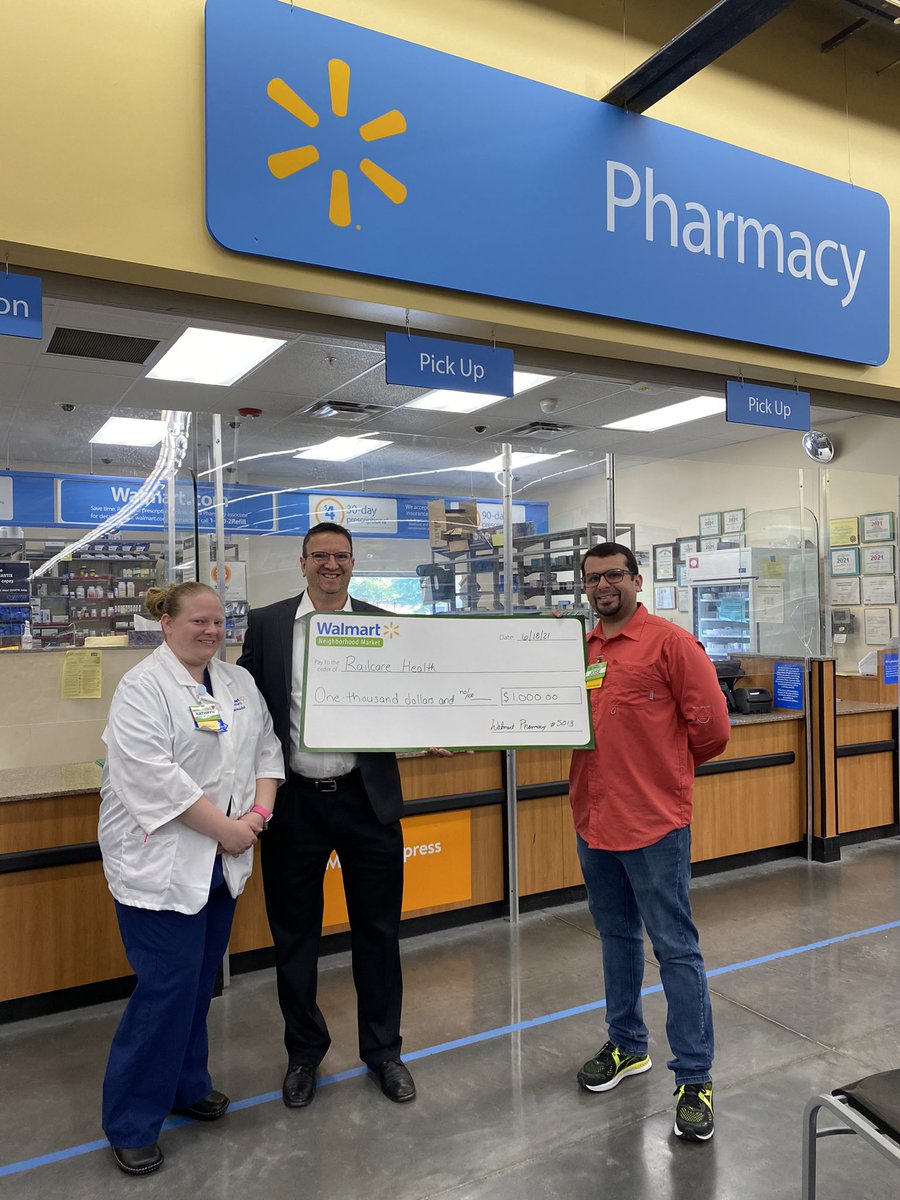 RailcareHealth's tweet photo. Railcare Health is proud to receive a $1,000 Walmart Grant from our local High Point Walmart. This grant money will directly benefit patient care and help us to continue our mission in North Carolina. Thank you High Point Walmart! https://t.co/5II5GyKlv4