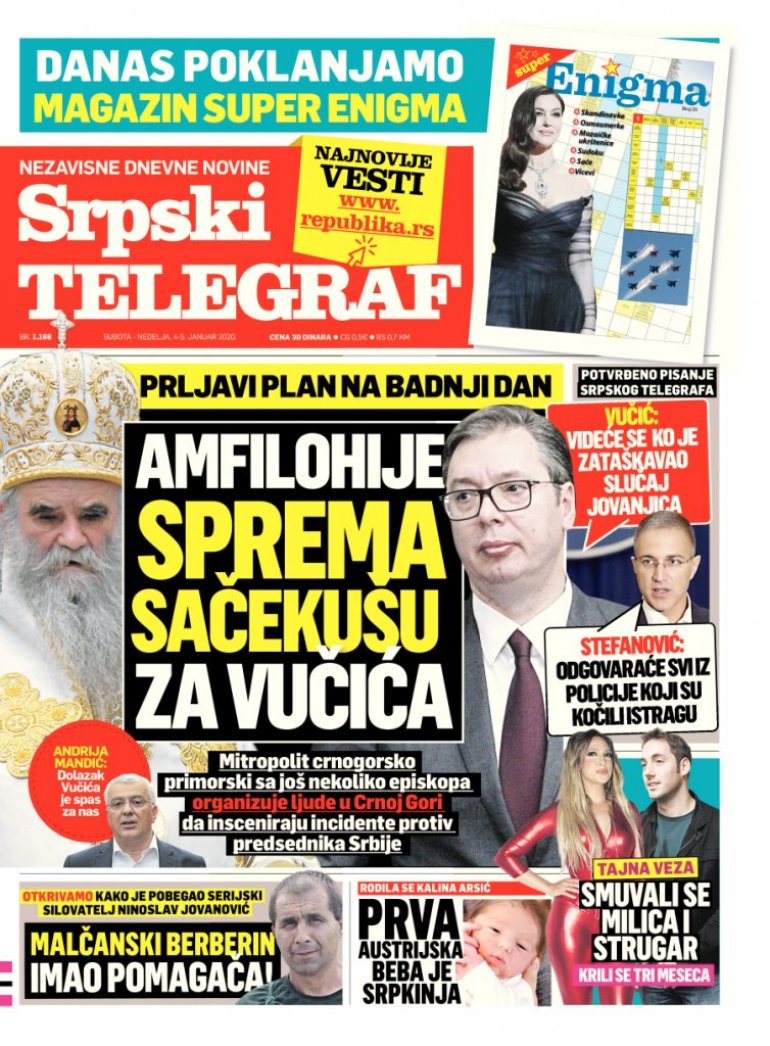 Не тако давно, жртва Вучићевих таблоида био је Митрополит Амфилохије. Данас Ђеда више нема. Али нам је Ђедо оставио Здравка.

Сада је Кривокапић мета истих ових таблоида. Исте оптужбе од истих налагодаваца.