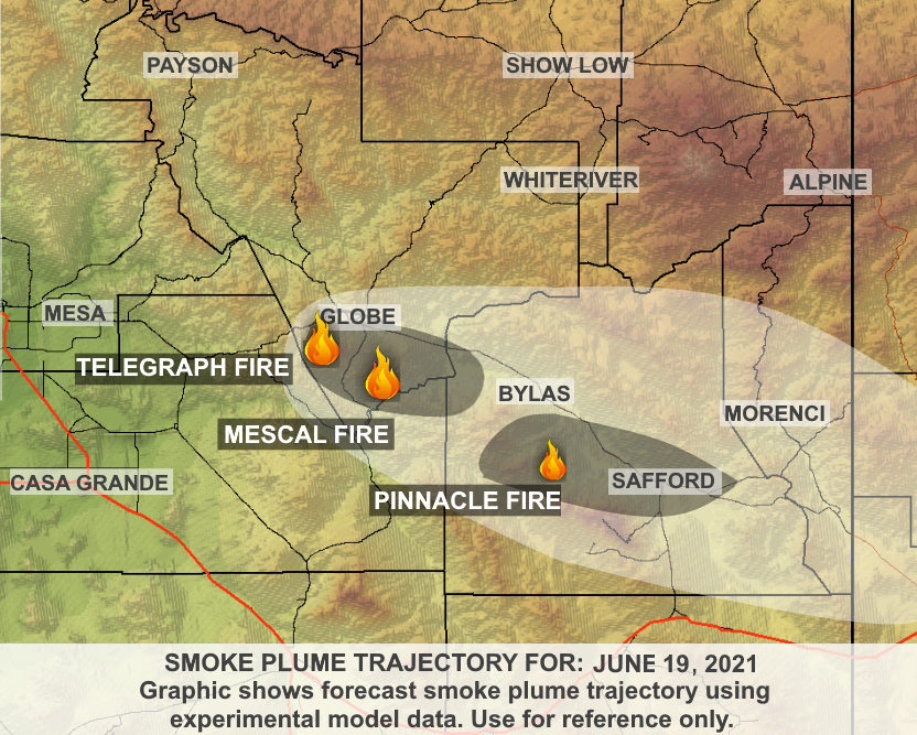 ArizonaDEQ's tweet image. ADEQ has UPDATED the #MescalFire &amp;amp; #TelegraphFire Wildfire Smoke Forecast. See how the #smoke is affecting your local community #GlobeAZ #SuperiorAZ #SanCarlos #Safford #Whiteriver #Cibecue #ShowLow #Eager #QueenValley #Phoenix

Learn More: bit.ly/MescalTelegrap…