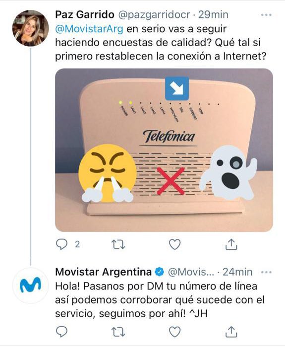 pazgarridocr's tweet photo. @MovistarArg no resuelve el inconveniente de Internet desde hace más de 10 días. Tengo número de reclamo, encuesta negativa y mensaje directo que prueban su incompetencia. @ENACOMArgentina cómo puedo cargar el reclamo? https://t.co/cSQQZZYITr