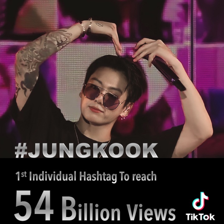 WORLDMUSICAWARD's tweet photo. #BTS' #Jungkook breaks yet another World Record as his #Tiktokhashtag becomes the 1st ever to reach 54 BILLION views, after gaining another BILLION views on the platform in just 4 days following BTS's #MUSTERSOWOOZOO!💪🏆🥇💥5️⃣4️⃣🅱️👀🔥👑💜 #방탄소년단정국
https://t.co/wQKxmKjTsp https://t.co/TlqHqMebGP