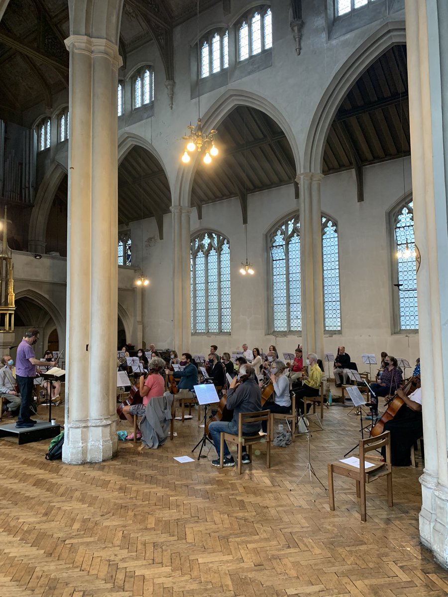 CamdenSO's tweet photo. So lovely to be back playing together (socially distanced of course)! Having a romp through Brahms 2. Energises the soul.

📸 @timmilford https://t.co/PCKFinvSlU