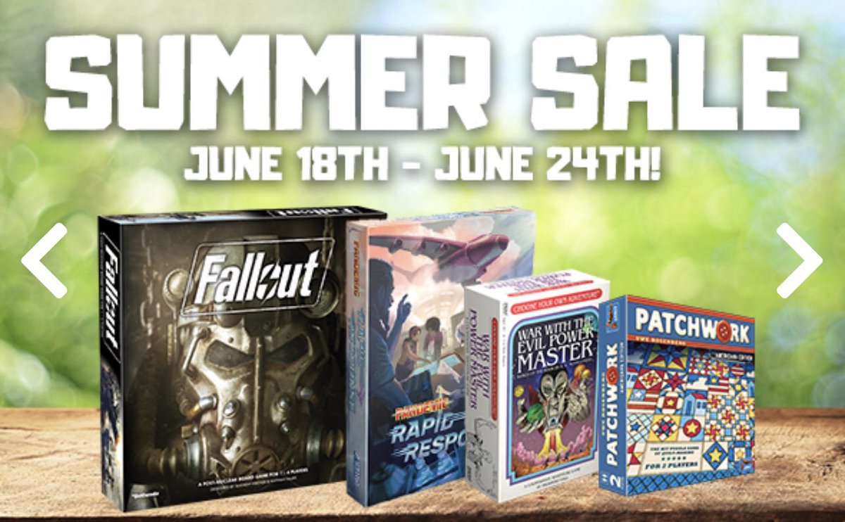 Asmodee is supporting a Summer Sale at local shops! War Room is joining in by offering up to 20% off MSRP and War Room Members can get up to 30% off MSRP from June 18 to June 24. We are offering this on in stock items and pre paid orders. So come check us out.