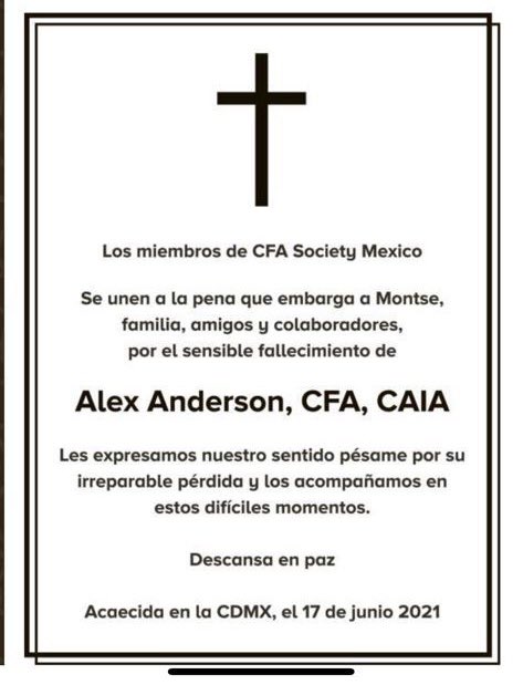 CFAMEXICO's tweet image. Our good friend and past president, Alex Anderson, passed away on June 17. He will be dearly missed. Rest in peace dear Alex.