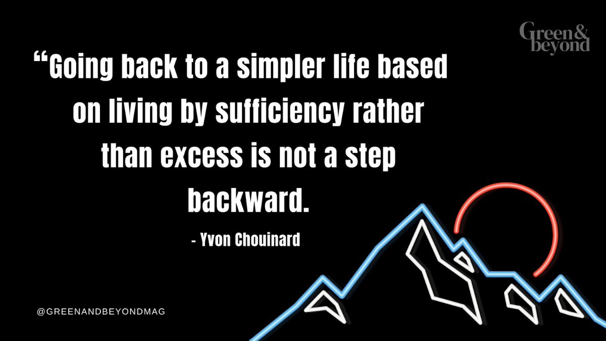 greenandbeyondm's tweet photo. What are your thoughts? 💭

We think that this is one of the simplest and perfect ways to define a sustainable lifestyle. The philosophy of this beautiful quote by Yvon Chouinard is an amazing way to understand life, appreciate living, and find peace. 

Do you agree with us? 👇🏻 https://t.co/0H8XL0NSx9