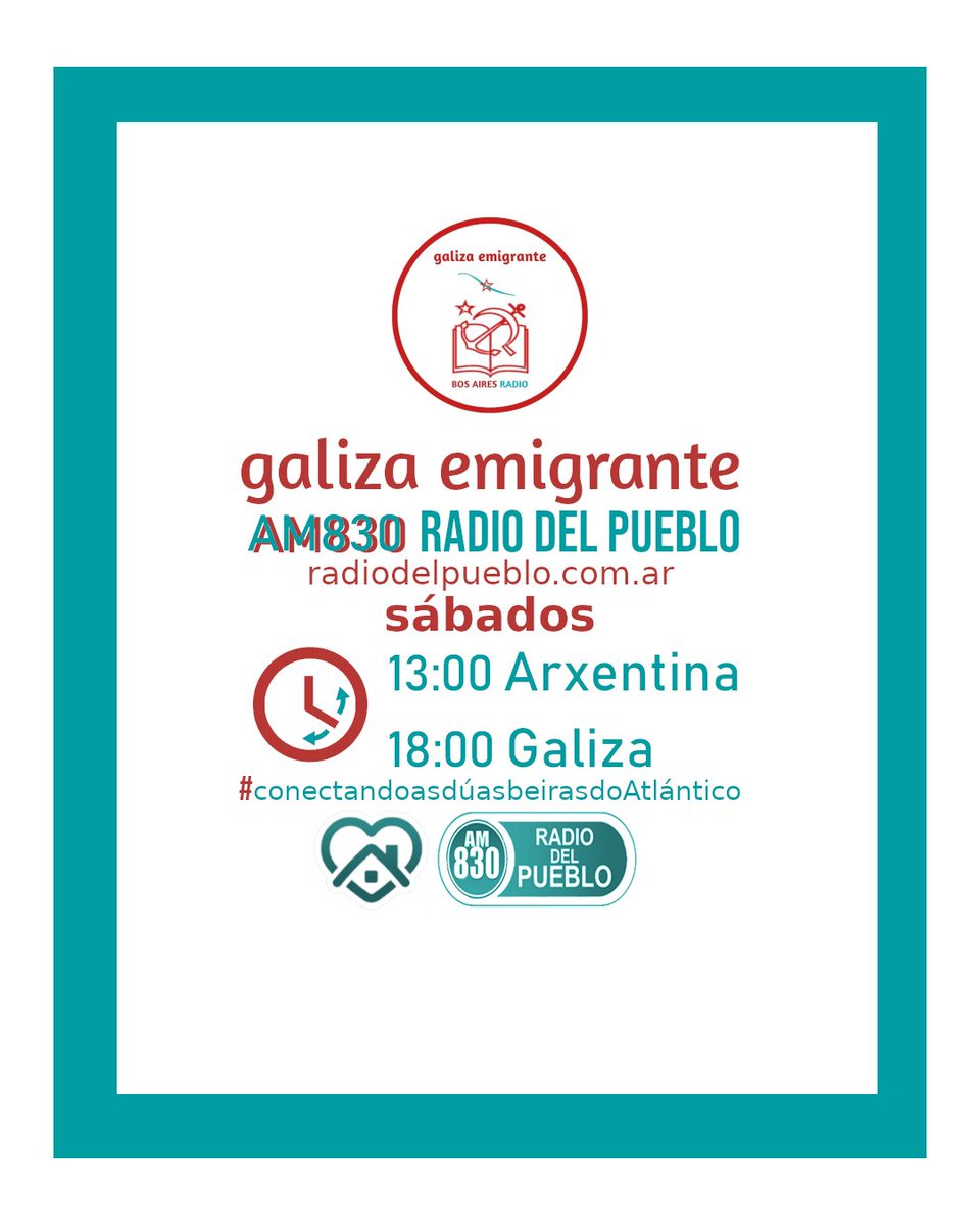 PrensaFSG's tweet photo. 🛰Hoxe #GalizaEmigrante tertulia #Américabolivariana #monárquicaAyuso #poderxudicial🎙@LauraTomala, @jorgekreyness #ClaudioNoguerol @joselemur, @dmartinezduro #FeijóoVaticano #memoriahistórica #Recuncho #AndrésGaos e @Sheilapgb
📻 #RadiodelPueblo #AM830 https://t.co/Tt7mj99Sdq https://t.co/hDzLziHqDi