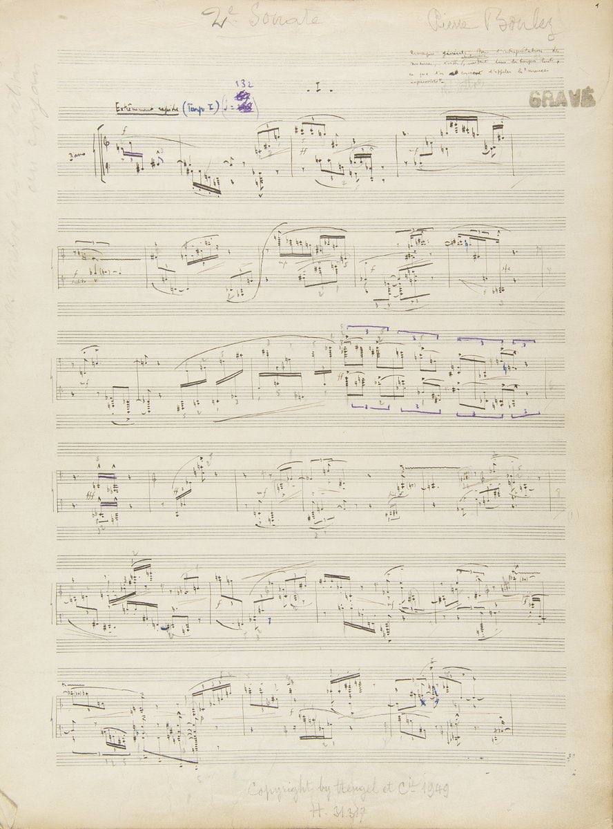 #PierreBoulez, Piano Sonata no. 2 (1947-48).