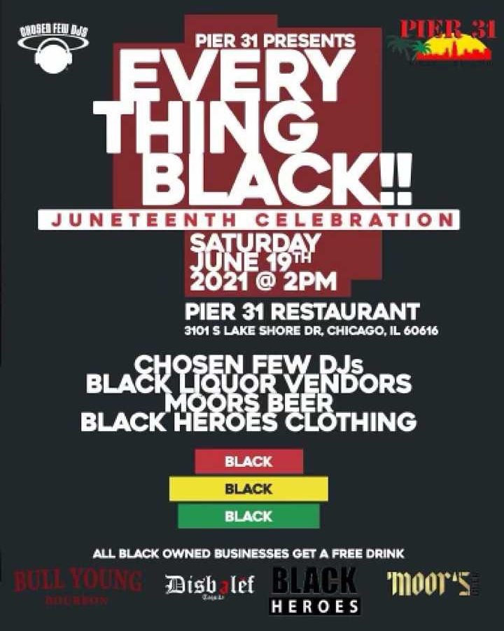 Chosen_Few_DJS's tweet photo. Happy Freedom Day! Meet us at #Pier31 #Chicago  for music from @djwaynewilliams, @djalanking &amp; Big Al, plus goods from  #BlackOwnedBusinesses, 3-10pm. After-party is at #ThePostChicago, w/Wayne &amp; @djterryhunter! Let's be FREE together in our culture, y'all!! #juneteenth 
❤️🖤💚 https://t.co/HC4kAK4Irw