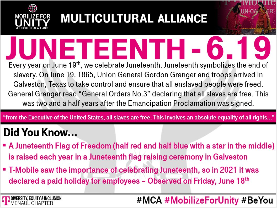 team505menaul's tweet image. Reflect and celebrate Freedom Day. Juneteenth has officially been recognized as a national holiday. Let's honor this momentous day by continuing to mobilize for equal rights. 

#Juneteenth #MobilizeForUnity #MobilizeForEquality #MCA #BeYou