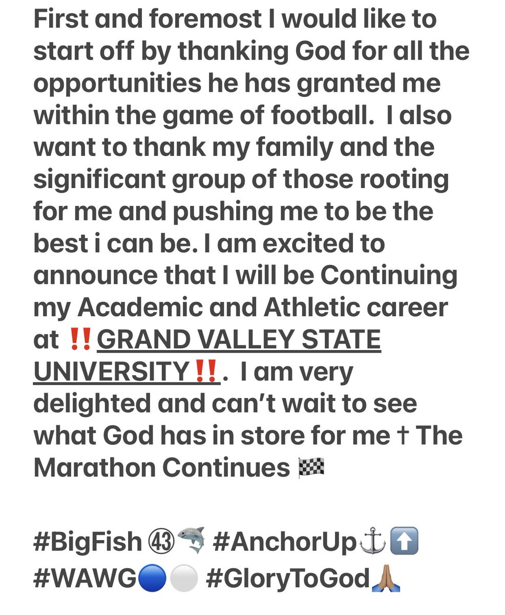 ThatsJayleen's tweet photo. All praises to the most high 🙏🏽..... 🔵⚪️ 110% Committed to GRAND VALLEY STATE UNIVERSITY ⚪️🔵  #4ourThree ✝︎  #JucoProduct‼️ https://t.co/IZg1E1XyDZ