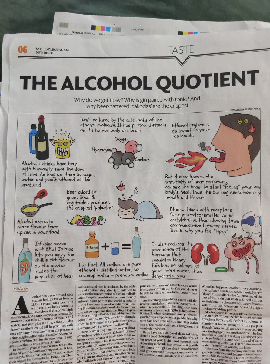 aakriti_bhalla's tweet photo. Science of alcohol/ making of a hophead
Loved reading this piece by @krishashok in today's @livemint
Bonus: It comes with a fun graphic.
#alcoholscience #nerdout https://t.co/UMl073COFd